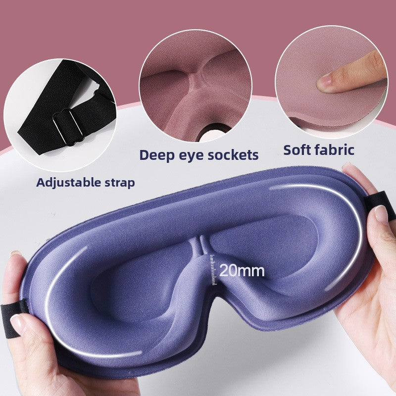 MellowHome - 3D Deep Contoured Eye Cover for Sleeping, Adjustable Sleep Mask with Nose Pad Design, Eye Cover Mask for Sleeping, Yoga, Traveling