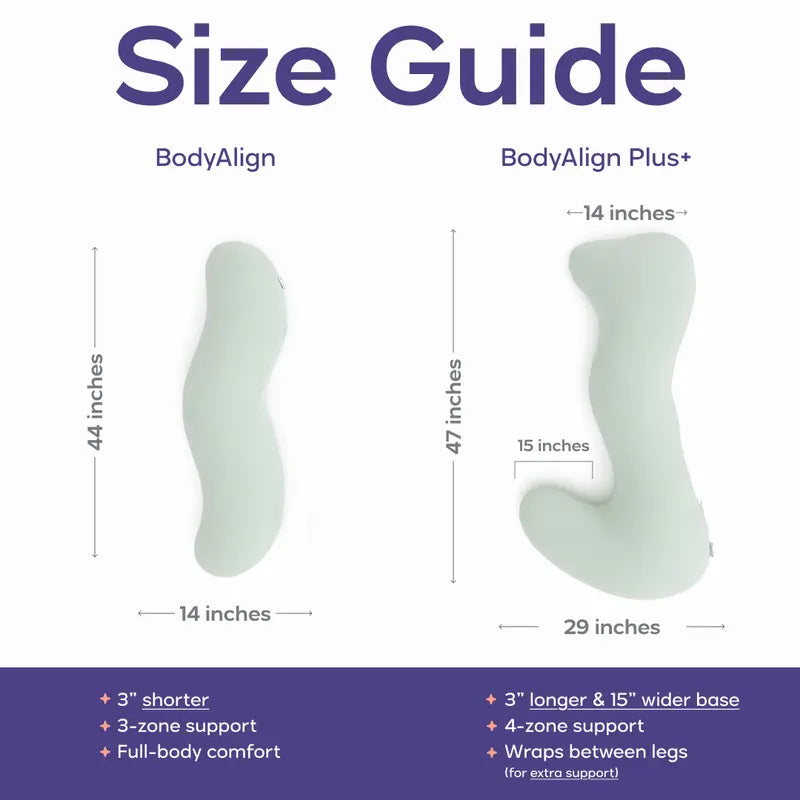 Mellow Home | BodyAlign Pillow - Full Body Ergonomic Support Pillow for Back, Belly, Hips & Legs, Cooling Side Sleeper Pillow for Pregnancy, Maternity & Body Pain Relief